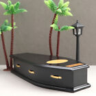 Dollhouse Miniature Black Coffin 1:12 Scale Vintage Casket Furniture Accessories