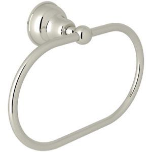 Rohl CIS4PN Arcana 8-1/4" Wall Mounted Towel Ring, Polished Nickel