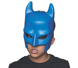 Batman Plastic Mask DC Comics Blue Fancy Dress Up Halloween Costume Accessory - Picture 1 of 1