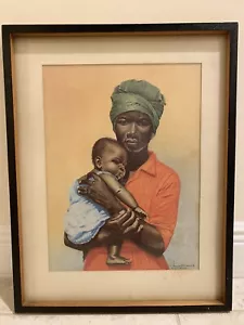 Retrato africano de mujer y bebé Frank Bernal - Imagen 1 de 24
