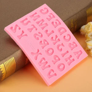 Silicone Mold Alphabet 26 Letters Pink Handmade DIY Mould Tool - Picture 1 of 12