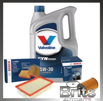 FOR VOLKSWAGEN GOLF 1.6 TDI 2012-2016 MK7 SERVICE KIT BOSCH OIL AIR FILTER + OIL - Image 1 of 4