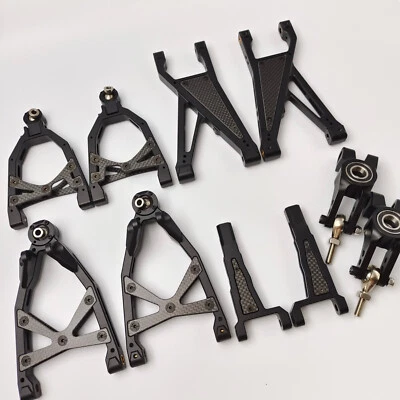 7075 Alloy CNC + Carbon Upper Lower Suspension Arm Set for Rovan HPI KM Baja - Image 1 of 4