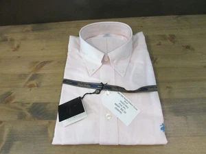 Camicia elegante uomo Brooks Brother lino irlandese con bottoni grande rosa chiaro nuova - Foto 1 di 5