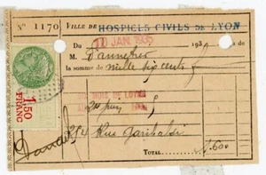 Hospices Civils de Lyon sechs Monatsmiete Pannetier 1935 rue Garibaldi - Bild 1 von 2