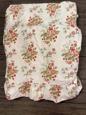 Juego de sábanas planas y ajustables Ralph Lauren Emily Anne rosa crudo floral con volantes Queen Foto 1 de 4