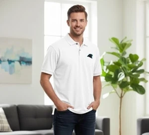 Carolina Panthers Poloshirt Ritter Leichtathletik gesticktes Logo grau Herren XL - Bild 1 von 6