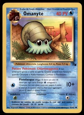 1999 Pokemon Fossil Unlimited Omanyte Italian #52 Vintage - Image 1 of 2