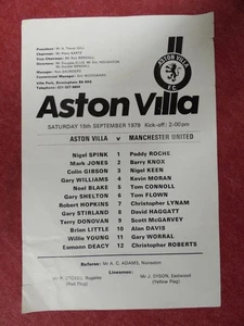 ASTON VILLA V MANCHESTER UTD | 1979/1980 | RESERVAS | 15 SEP 1979 | UK FREEPOST - Imagen 1 de 2