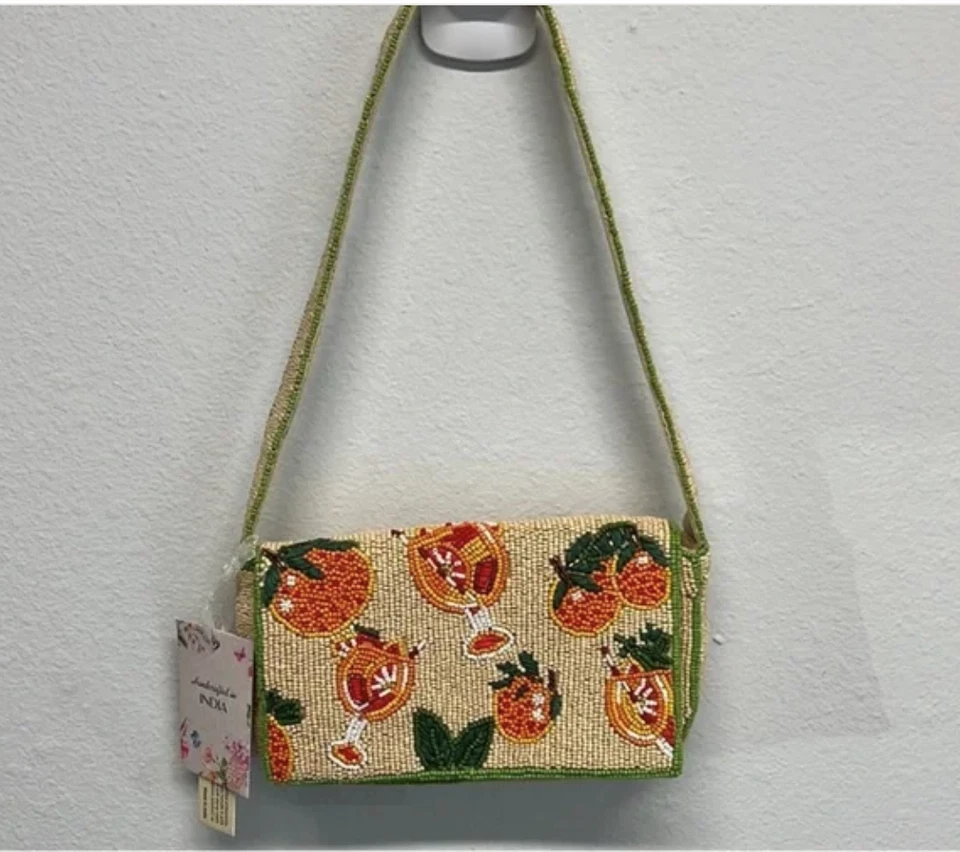 Aperol Spritz Cocktail India Beaded Shoulder Bag Drinks Oranges Tik Tok Viral - Image 1 of 1