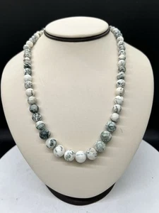 DTR Jay King Sterling Silver White Buffalo Turquoise Beaded 18”-21” Necklace - Picture 1 of 5