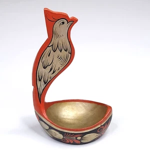 De Colección Arte Popular Ruso KHOKHLOMA Laca Madera Pequeño Tazón Tuerca Plato URSS Soviético - Imagen 1 de 10