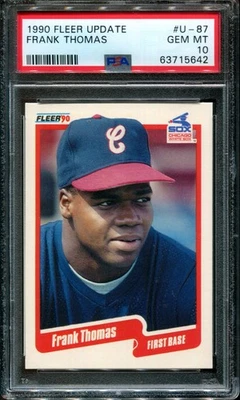 1990 FLEER UPDATE #U-87 FRANK THOMAS RC WHITE SOX HOF PSA 10 - Image 1 of 2