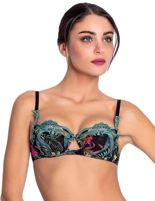 Lise Charmel Fleurs Etoiles Bra Demi Cup Luxury Womens Bras ACH3096 Eclat Etoile - Image 1 of 4