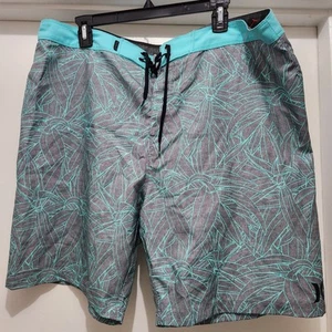 Hurley Board Shorts Mens Size 38 Large Gray & Teal - Picture 1 of 9
