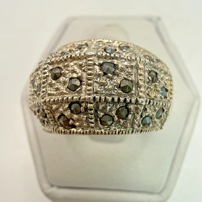 IMPRESIONANTE Anillo Estate Vintage Plata Esterlina .925 Talla 6 con Piedra Marcasita Foto 1 de 4