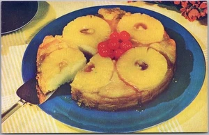 Vintage DOLE PINEAPPLE Advertising / Recipe Postcard "UPSIDE-DOWN CAKE" c1940s - Picture 1 of 2