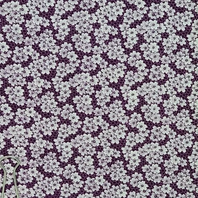 Quilt Craft Fabric Quilting Sewing  Chintz Burgundy White Flowers 20" x 42" VTG - Image 1 of 3
