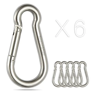 Stainless Steel Spring Snap Hook Carabiner - 304 Stainless Steel Caribeener C... - Picture 1 of 6