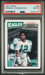1987 Topps #296 Randall Cunningham RC PSA 8 NM-MT - Picture 1 of 3