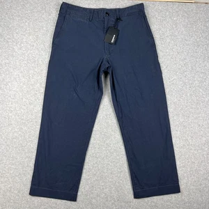 NUOVO Buck Mason Pantalone Trasporto Dritto Vestibilità 30x25 Uomo Blu Cotone Nuovo con etichette - Foto 1 di 9