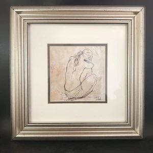 "Figurative Sketch I" by Patricia Pinto, Framed Print 13.5"x13.5", Selling OBO - Picture 1 of 4