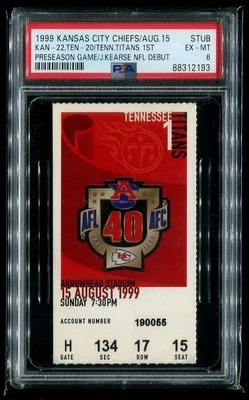 Titans 1st Preseason Game - PSA Ticket 1999 Kansas City Chiefs PSA 6 - Image 1 of 2