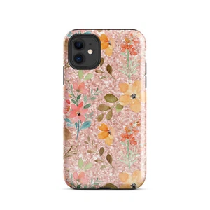 Pink Floral Sparkle Artwork Tough Case for iPhone® - Picture 1 of 20