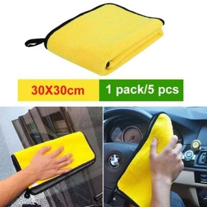 Toalla de secado de paño de limpieza absorbente de microfibra de felpa gruesa de 11,8 x 11,8" - Imagen 1 de 17