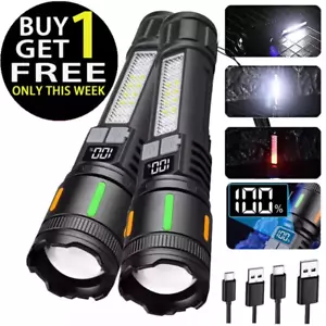 Most Powerful 99000000LM LED Military Torch USB Rechargeable Tactical Flashlight - Picture 1 of 23
