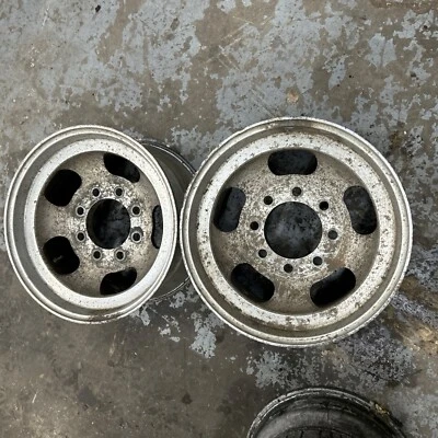 Vintage Superior 8 Lug Aluminum Slot Mag Wheels 16.5X8.25 Truck Chevy Ford Dodge - Image 1 of 4