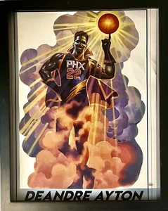 Deandre Ayton Illustration by Steve Rude 2019 Portrait NBA Phoenix Suns Framed - Picture 1 of 3