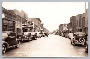 Postcard Second 2nd Street View Redwood Falls Minnesota RPPC 1939 Theater - Picture 1 of 2