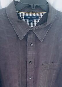 Tommy Hilfiger Shirt Mens XXL T Black   Long Sleeve Button Up Pocket 2XLT