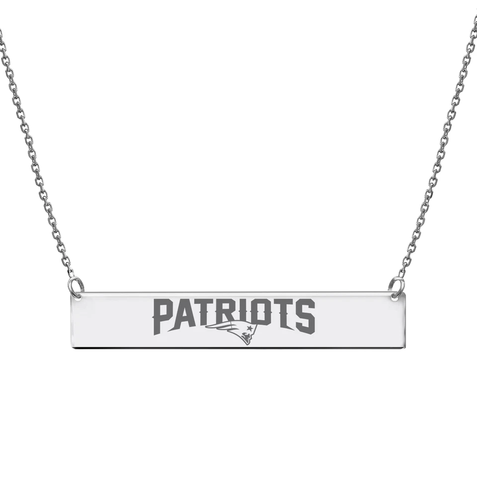 Collar de barra de plata esterlina del equipo de la NFL con licencia de los New England Patriots Foto 1 de 1