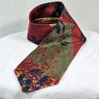 ENRICO GUCCINI Designer Neck Tie 100% Silk Retro Abstract Colorful Made In PARIS - Image 1 of 4