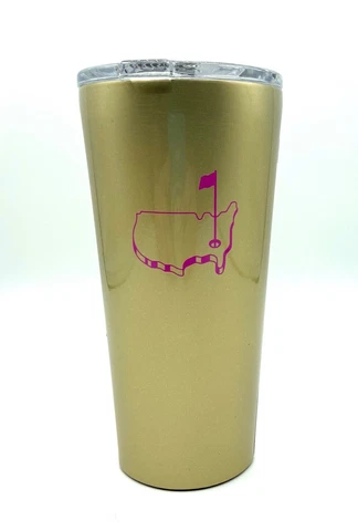 2022 MASTERS GOLD PINK 16 OZ CORKCICLE TUMBLER Augusta National GOLF GLAMPAGNE Cover
