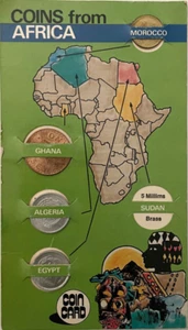 "Coin Card" 4 Coins From Africa - PreOwned ⭐️ - Picture 1 of 2