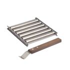 Stainless Steel Sausage Roller Rack with Long Wood Handle Sausage Grills Holder