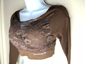 NUEVO Sujetador Sankom Soporte Postura Encaje Mangas Largas Talla Mediana Marrón Cacao - Imagen 1 de 6