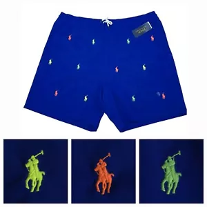 Polo Ralph Laruen Men’s Big & Tall Blue All Over Pony Swim Trunk Shorts New - Picture 1 of 11