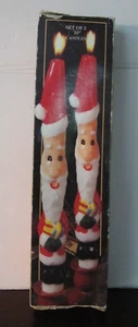 2 Vintage Giftco Smiling Santa Claus Christmas Taper Candles 10" Unused in Box - Picture 1 of 11