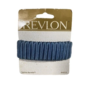 Vintage 1997 Revlon Fashion Barrette Blue Crushed Velvet NOS New Old Stock 90's - Picture 1 of 2