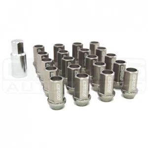Rays Dura-Nut L42 Straight Type Lugs (12x1.5mm, 16 Lugs + 4 Locks, Gunmetallic) - Picture 1 of 6