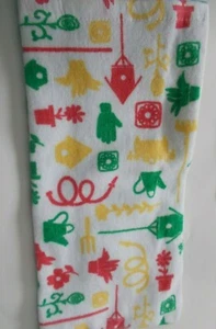 FULL UNCUT  ASSORTED GARDEN ITEMS  Print Cotton Kitchen Towel  - Picture 1 of 1