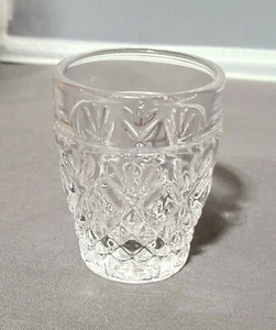 Vintage Challinor & Taylor Diamond Block Fächer Klarglas Likör Schnaps (5er Set) - Bild 1 von 7