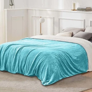 3 Size Soft Fuzzy Warm Cozy Throw Blanket with Fluffy Fleece for Sofa Couch Bed - Picture 1 of 24