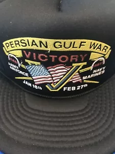 nuevo Vtg GUERRA DEL GOLFO PÉRSICO VICTORIA AIR FORC Marines Marines Trucker Mesh Snapback Hat - Imagen 1 de 5