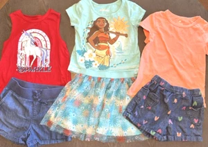 6 Piece Lot little girl clothing 6, 6X,6-7 Moana, The Childrens Place, more - Picture 1 of 2