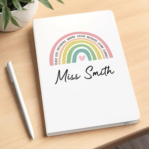Personalised Teacher Notebook Gifts Nursery TA A5 White Notebook And Pen - Picture 1 of 6